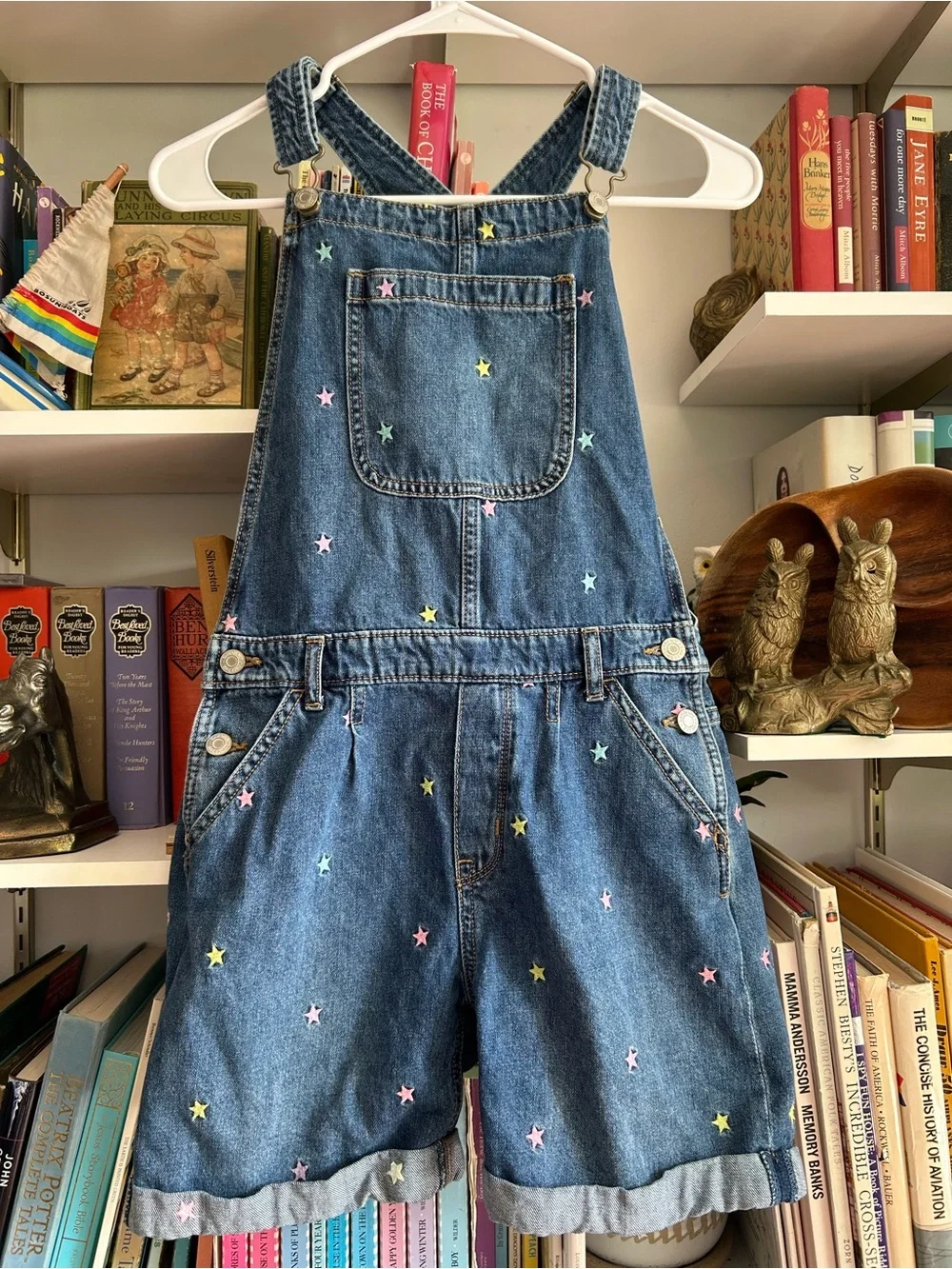 GAP Denim Overalls in Classic Blue with Navy Label